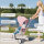Kinder-Dreirad, wandelbarer Baby-Buggy, 5-in-1 Design, abnehmbarer Schiebegriff, verstellbar, Sicherheitsgurt, Aufbewahrungstasche, 1-3 Jahre, Rosa