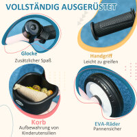 Dreirad für Kinder 2-5 Jahre, höhenverstellbarer Sitz, Klingel, Fahrradkorb, Metallrahmen, Rosa