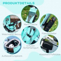 Kinder-Dreirad, Kinderfahrrad, Rückenkorb, Becherhalter, Sonnendach, Metall, grün