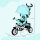 Kinder-Dreirad, Kinderfahrrad, Rückenkorb, Becherhalter, Sonnendach, Metall, grün