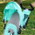 Kinder-Dreirad, Kinderfahrrad, Rückenkorb, Becherhalter, Sonnendach, Metall, grün