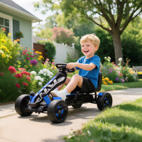 Gokart mit Pedalen, Tretauto für Kinder mit Bremse,...