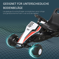 Gokart, Tretauto mit verstellbarem Sitz, Bremse, Pedalantrieb, Tretfahrzeug mit Vor- und Rückwärtsgang, Kinderfahrzeug bis 35 kg belastbar, für Kinder 3-6 Jahre Weiß