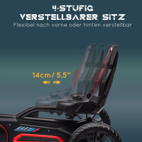 Go Kart Pedal Go Kart Rückwärts-uns Vorwärtsgang, für Kinder von 3 bis 8 Jahren, rot