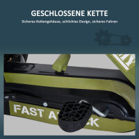 Go Kart Tretauto Tretfahrzeug mit Handbremse, Vor- und Rückwärtsgang, Kinderfahrzeug Kettcar Tretfahrzeug mit Verstellbarem Sitz für Kinder 3-6 Jahren, 99 x 65 x 56cm Grün