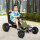 Go Kart Tretauto Tretfahrzeug mit Handbremse, Vor- und Rückwärtsgang, Kinderfahrzeug Kettcar Tretfahrzeug mit Verstellbarem Sitz für Kinder 3-6 Jahren, 99 x 65 x 56cm Grün