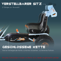 Gokart Tretauto mit Handbremse, verstellbarem Sitz, Pedal, Vor- und Rückwärtsgang, Kettcar Tretfahrzeug Kinderfahrzeug Kinderspielzeug Pedal-Gokart für Kinder ab 3 Jahren Hellblau