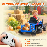 Kindertraktor, mit Fernbedienung, blau