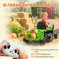 Elektrischer Kindertraktor, Aufsitz-Traktor mit Fernbedienung, Soft-Start, für Kinder im Alter von 3-8 Jahren, Grün