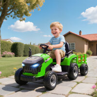 elektrischer Kindertraktor, Aufsitz-Traktor mit Fernbedienung, Soft-Start, für Kinder im Alter von 3-8 Jahren, grün