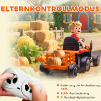 Kindertraktor, mit Fernbedienung, orange