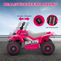 Elektrisches Quad Bike für Kinder, batteriebetrieben, fährt vorwärts und rückwärts, LED-Lichter, 18-36 Monate, Rosa