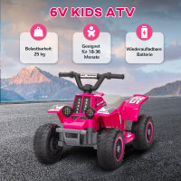 Elektrisches Quad Bike für Kinder, batteriebetrieben, fährt vorwärts und rückwärts, LED-Lichter, 18-36 Monate, Rosa