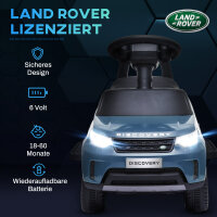 Elektro Kinderauto 6V, Land Rover, Fahr-/Schiebemodus, Scheinwerfer, Musik, Hellblau