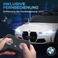 Elektro Kinderauto BMW M4, Sound & Licht, 3-5 km/h, inkl. Fernsteuerung, für 3-5 Jahre, weiß