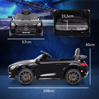 Elektro-Kinderauto, Mercedes, 3-5 km/h, Fernbedienung, Licht & Musik, Schwarz