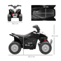 Elektroquad, Kinderquad, 2,8 km/h, LED-Scheinwerfer, für 1,5-3 Jahre, schwarz, 65,5 x 38,5 x 43,5cm