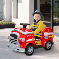 Feuerwehrauto, Elektro-Kinderauto, max. 3 km/h, Sirene, Blaulicht, Werkzeuge, für Kinder 3-5 Jahre