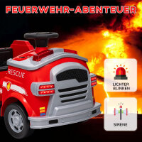 Feuerwehrauto, Elektro-Kinderauto, max. 3 km/h, Sirene, Blaulicht, Werkzeuge, für Kinder 3-5 Jahre