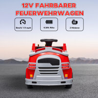 Feuerwehrauto, Elektro-Kinderauto, max. 3 km/h, Sirene, Blaulicht, Werkzeuge, für Kinder 3-5 Jahre