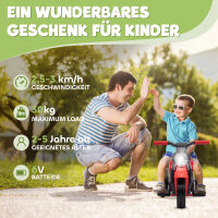Kinder Elektro-Motorrad, 6V Kindermotorrad mit Musik, Blasen 2,5-3 km/h, für 2-5 Jahre Kinder