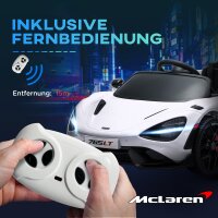 Kinder-Elektroauto mit Flügeltüren, fernsteuerbar, mit sanftem Antrieb und LED-Lichtern, Weiß