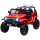 Kinder-Elektroauto mit sanfter Federung, fernsteuerbar, LED-Lichter, Hupe, 12V-Motoren, aus Kunststoff und Metall, Rot