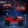 Kinder-Elektroauto mit sanfter Federung, fernsteuerbar, LED-Lichter, Hupe, 12V-Motoren, aus Kunststoff und Metall, Rot