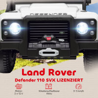 Kinder-Elektroauto, 12V Batterie-Betrieb, Fernbedienung, Musik-Funktion, Hupe, LED-Lichter, Weiß
