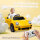 Kinder-Elektroauto, 12V Kinderauto mit Fernbedienung, sanfter Start, MP3-Player, LED-Lichter, Hupe, Energieanzeige, gelb