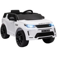 Kinder-Elektroauto, 12V Kinderfahrzeug mit Fernbedienung, LED-Lichtern, Musik und Hupe, 3-6 Jahre, Weiß