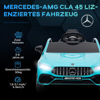 Kinder-Elektroauto, fernsteuerbar, mit Transportrollen, LED-Lichter, Hupe, für Kinder von 3-6 Jahren, Hellblau