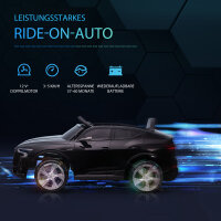 Elektro Kinderauto 12V Elektrofahrzeug Audi E-tron Elektroauto mit Fernbedienung, Sicherheitsgurt, Musik (MP3/USB/TF), Kinderfahrzeug für Kinder 3-5 Jahre, 3-5 km/h, Schwarz