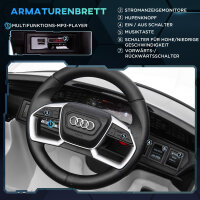 Elektro Kinderauto 12V Elektrofahrzeug Audi E-tron Elektroauto mit Fernbedienung, Sicherheitsgurt, Musik (MP3/USB/TF), Kinderfahrzeug für Kinder 3-5 Jahre, 3-5 km/h, Weiß