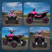 Elektro Kinderquad, 3-6 km/h, Licht/Musik, für 3-5 Jahre, bis 25kg, Rosa/Schwarz