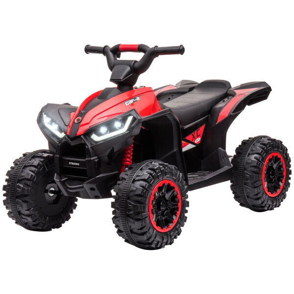Elektro-Kinderquad, LED-Scheinwerfer, MP3-Player, Stoßdämpfer, ergonomischer Sitz, Rot+Schwarz