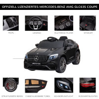 Kinder Elektroauto 12V Kinderauto mit 2,4 G Fernbedienung, 2 Motor, Kinderfahrzeug mit Hupe, Musik, Sicherheitsgurt, Elektrofahrzeug für 37-60 Monate Kinder, Schwarz