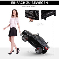 Kinder Elektroauto 12V Kinderauto mit 2,4 G Fernbedienung, 2 Motor, Kinderfahrzeug mit Hupe, Musik, Sicherheitsgurt, Elektrofahrzeug für 37-60 Monate Kinder, Schwarz