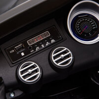 Kinder Elektroauto 12V Kinderauto mit 2,4 G Fernbedienung, 2 Motor, Kinderfahrzeug mit Hupe, Musik, Sicherheitsgurt, Elektrofahrzeug für 37-60 Monate Kinder, Schwarz