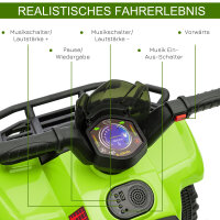 Kinder Quad Elektro 6V Kinderquad mit Vorwärtsfunktion, Musik, Elektro-Quad für Kinder 1,5-3 Jahre grün