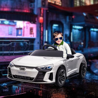 Kinder-Elektroauto Audi RS e-tron GT mit Sicherheitsgurt, Fernbedienung, Scheinwerfern, Musikfunktion, weiß, 103 x 58 x 41cm