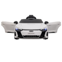 Kinder-Elektroauto Audi RS e-tron GT mit Sicherheitsgurt, Fernbedienung, Scheinwerfern, Musikfunktion, weiß, 103 x 58 x 41cm