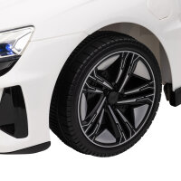 Kinder-Elektroauto Audi RS e-tron GT mit Sicherheitsgurt, Fernbedienung, Scheinwerfern, Musikfunktion, weiß, 103 x 58 x 41cm
