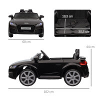 Kinder-Elektroauto Audi, mit 2,4G Fernbedienung, Musik, Hupe, LED, USB, für Kinder 3-5 Jahre, Schwarz