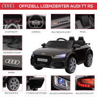 Kinder-Elektroauto Audi, mit 2,4G Fernbedienung, Musik, Hupe, LED, USB, für Kinder 3-5 Jahre, Schwarz