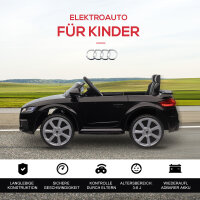 Kinder-Elektroauto Audi, mit 2,4G Fernbedienung, Musik, Hupe, LED, USB, für Kinder 3-5 Jahre, Schwarz