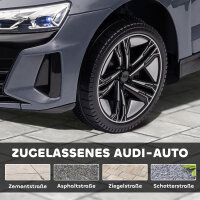 Kinder-Elektroauto mit Fernbedienung, Sicherheitsgurt, Hupe, Musik, Scheinwerfer, bis 5 km/h, 3-5 Jahre, Grau