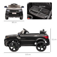 Kinder-Elektroauto SUV, bis 5 kmh/h, mit Sicherheitsgurt, Fernbedienung, Scheinwerfern, Musikfunktion, schwarz