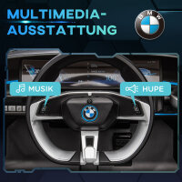 Kinderauto, aufladbarer Akku, 3-5 km/h, mit Fernbedienung, Multimedia-Player, schwarz