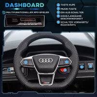 Kinderauto, Elektroauto, Audi-lizenziert, mit Sicherheitsgurt, Fernbedienung, Licht, schwarz, 103 x 58 x 41cm